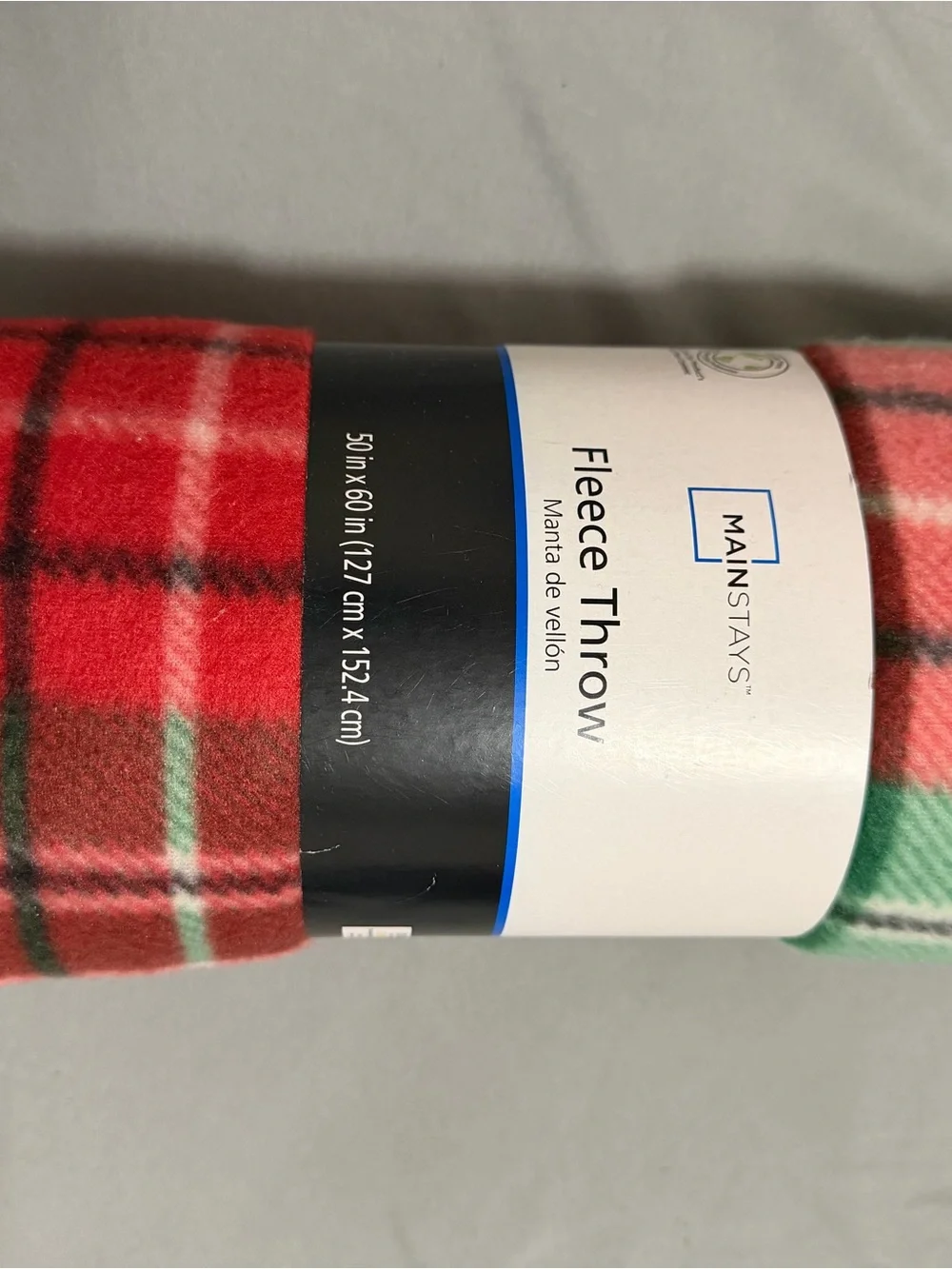 Mainstays Plaid Fleece Throw in Red and Green